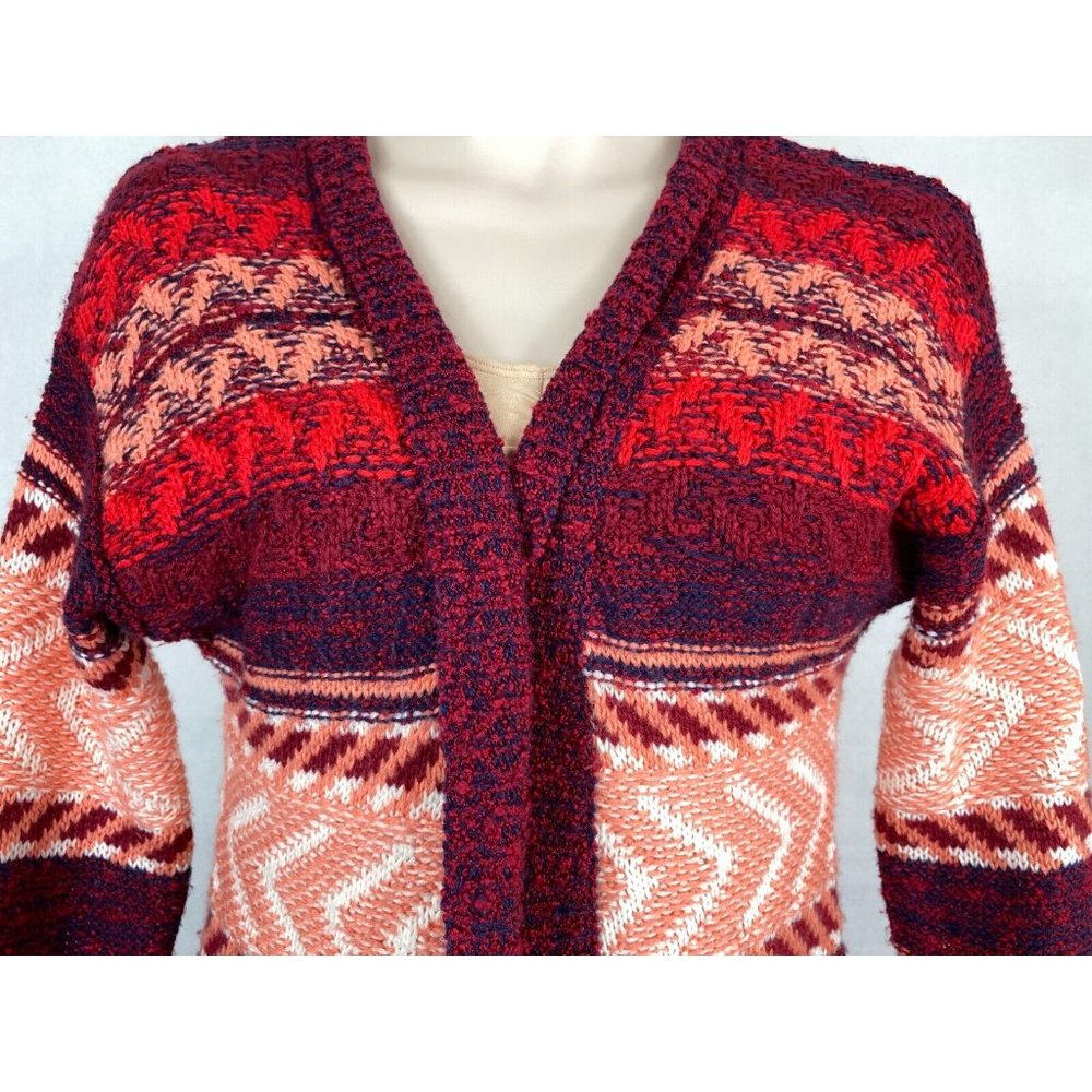 Womens Mossimo Sz L Multicolor Open Cardigan Long Sleeve Knit Sweater - Picture 2 of 7